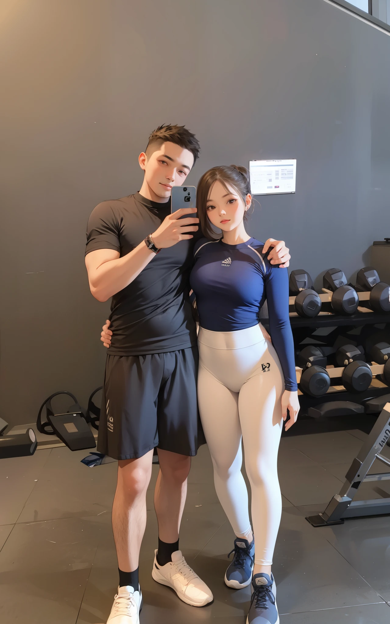 Mother and son , 最high quality, Tabletop, (Like the picture), In 8K, Beautiful 25 year old woman1Invite the boy to the gym , Beautiful expression, Eye and facial details, (Muscularの体), (Sportswear), (Woman exercising at the gym with her young son ), (whole body), Laughter, Beautiful lighting, Super Detail, Attention to detail, high quality, High resolution, Muscular, (((Large Breasts))), (( stand)), (((Long Hair))), ((Tall beautiful woman with her son )), Wear purple leggings, ((Purple Sports Bra)), ((Appearance during exercise)), Show me your armpits, Cleavage, Laughter、masterpiece, 最high quality, high quality, High resolution, Mother abuses son ,The boy's crotch is erect、