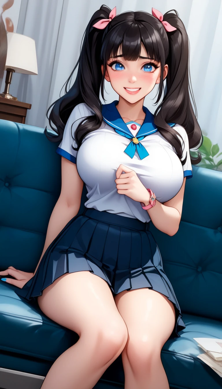 Sakimi-chan, female with 18 years old, source_anime, ((thighs job, pussy job)), (sexy school uniform),