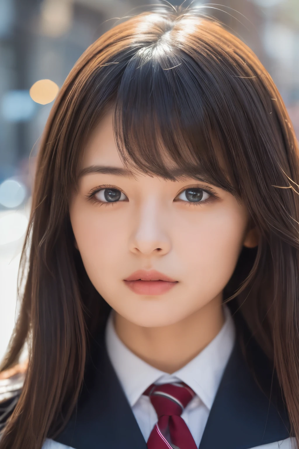 one girl, (a beauty girl, delicate girl:1.3), (:1.3),
break, (winter , Cute Uniforms :1.3),
break, ( Street View :1.3), (that' it's snowing:1.3), (Wool gloves), Perfectly trimmed fingers,
break, Very fine grain definthation, (Symmetrical eyes:1.3),
break, Tiny Breasts , brown eyes, split bangs, brown hair, girl,
break, ( eye and face detail :1.0), ( Close to the face , zoom in on the face , focus on face :1.0),
break, ( Masterpiece, highest qualthaty, very detailed, detailed face, 8k)