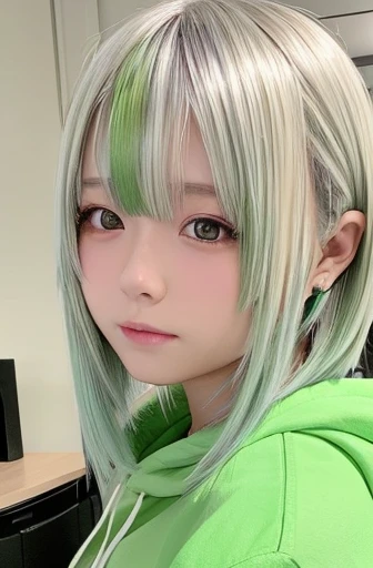 (One Girl:1.4), (alone:1.4), 18-year-old, break (Blunt bangs:1.7), (Long Hair, Pastel green hair, Dark blue eyes, Symmetrical light blue hairpins:1.5), (smile:1.2), Sitting, break Sitting on mechanical, (school uniform), (White shirt, Dark Blue Skirt, Blue tie:1.3), White socks, break classroom, blackboard, sunset, mechanical, break best quality, masterpiece, Highly detailed CG Unity 8k wallpaper,