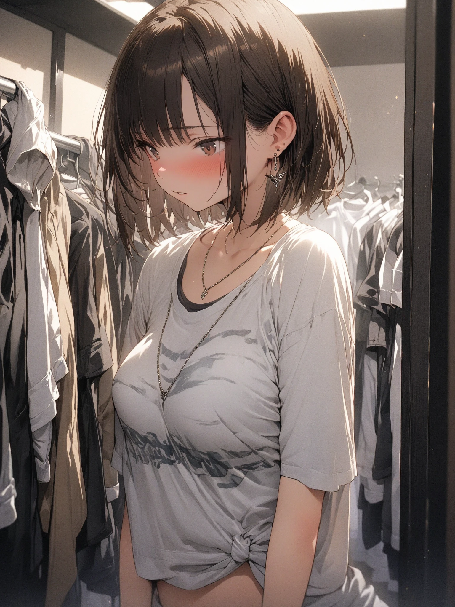 dystopian style, 1 girl, army, war, Apocalypse, throw, throw hands, subsidies exposed, being Pulled by others, lifted up by someone else, take off another clothes, grab, Pull, 服をPull, good Pull, shirt Puller, white skin, Navel tickling, Pull the hands up, Pull the shorts down, raped