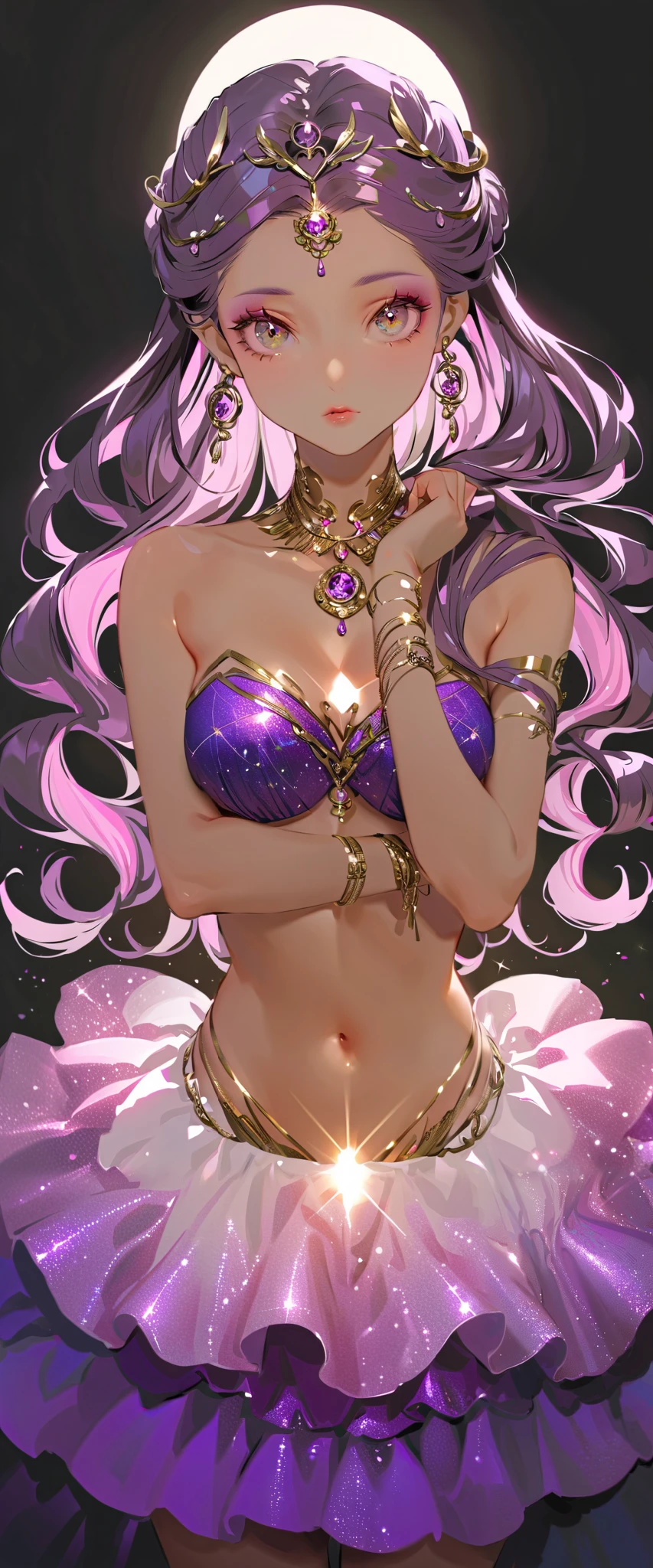 sexy Thai model who controls poison、beautiful smile、lipgloss、long lashes、intense makeup、look at the camera、full body Esbian、、sparkling poisoned flower costume、、、、shiny sparkling multicolor hair、secrete poison、skull hair accessories、sexy tights、shiny sparkling dark magic forest background
