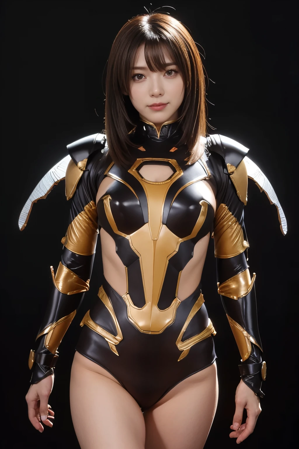 (high resolution,masterpiece,best quality,extremely detailed CG, anime, official art:1.4), realistic, photo, amazing fine details, all intricate, gloss and shiny,awesome many layers, 8k wall paper, 3d, sketch, kawaii, illustration,( solo:1.4), perfect female proportion,villainess, (fusion of dark brown cockroach and lady:1.4), (brown cockroach form lady:1.2), (brown cockroach lady:1.2), (fusion:1.2), (solo:1.4), (evil smile:1.2), muscular, abs, (cockroach brown exoskeleton bio insect suit:1.4), (cockroach brown exoskeleton bio insect armor:1.2), (brown transparency cockroach wing:1.4), (brown cockroach antennae:1.3),