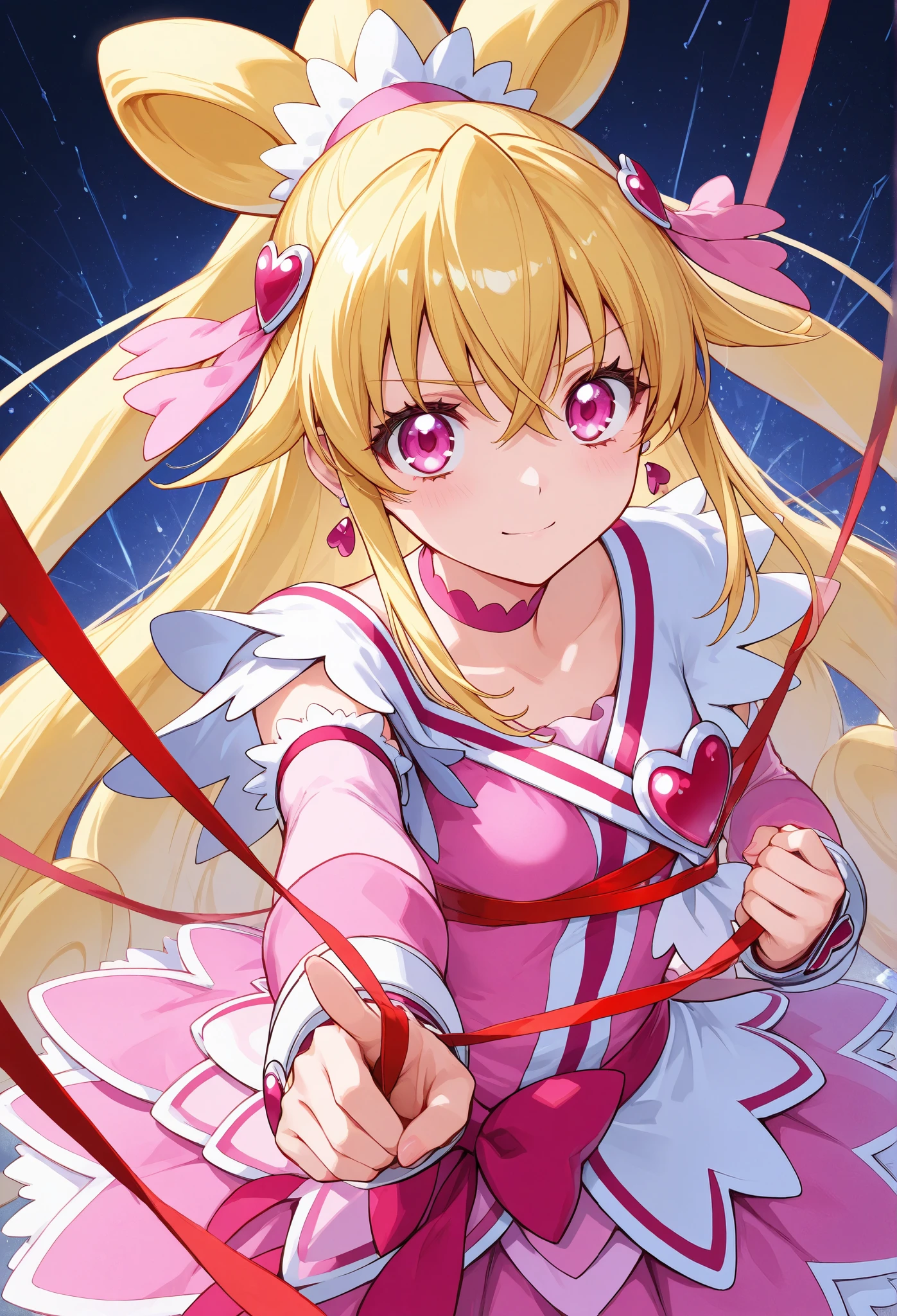 {{{ with a calm expression :1.5}}},( nothing ),( nothing ), ( Unity 8k Wallpaper),( detailed image ), {{{ :1.7}}},((draw:1.5)), {{ Cure Heart}}}\( Doki Doki Pretty Cure )(( Unity 8k Wallpaper),( detailed image ), ,{{{Please wrap a wide red ribbon around your chest }}},{ have wide ribbons tangled around the chest },