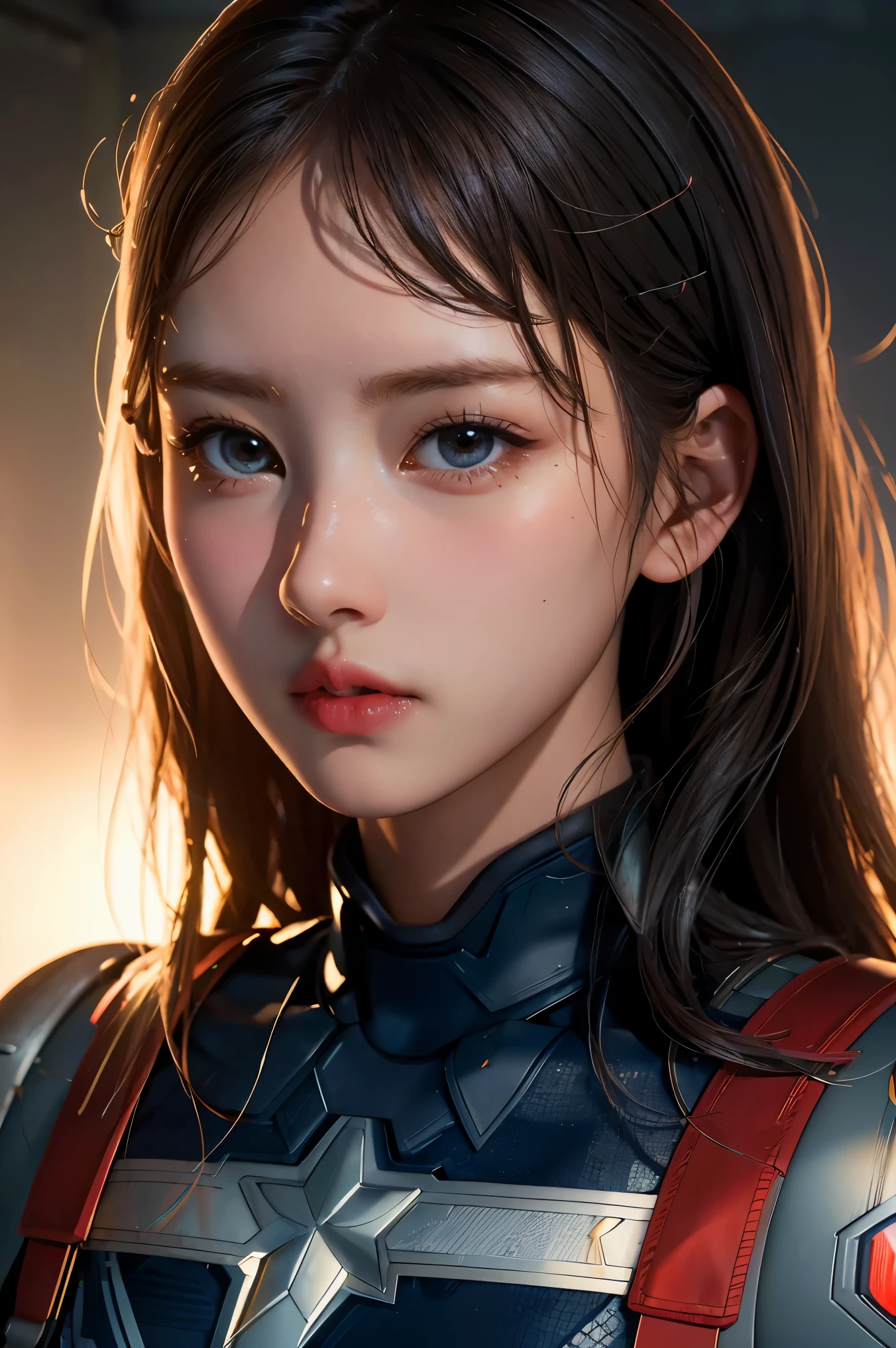 ((((masterpiece, best quality, high resolution)))), very detailed 8K, Beautiful girl with voluptuous body, (Ultra HD, very detailed, very detailed, very realistic, surreal, realistic photo), (1 woman:1.5), (realistic wavy hair, headdress, earring), (dynamic pose), towards the camera, looking at viewer, (red blushing red, embarrassing, exhausted), (Very Huge Perky Tits:1.2), (wide hips:1.2), (Beautiful and detailed face, beautiful and delicate eyes), ((Metal armor, chest plate)), (rising), sweat, glow, (sunlight, sunlight), ((cowboy shot)), Inside the dungeon, fascinating