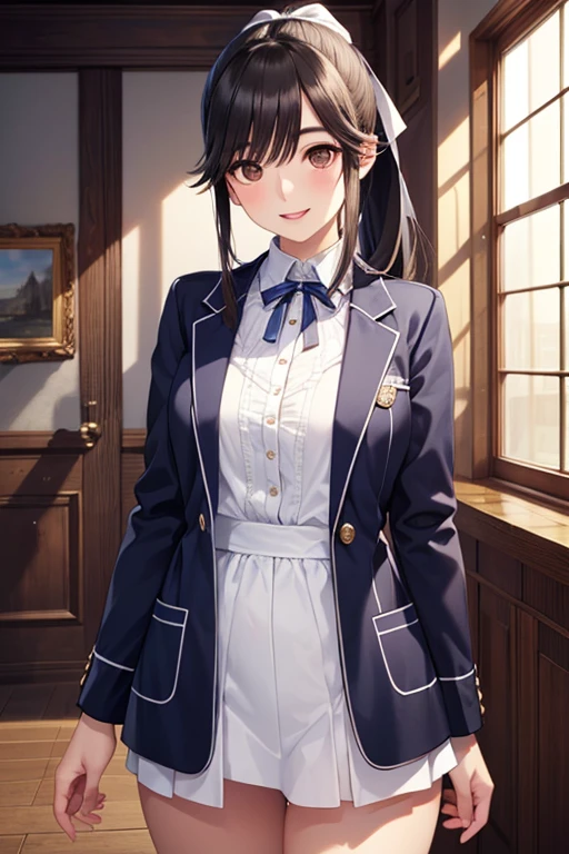 ((best quality)), ((masterpiece)), (detailed),
A woman wearing a dark blue stewardess.'s uniform is having her breasts massaged over her GOOD by a young man in a suit while standing., (grab chest,hands,grab the chest:1.3)、doggy style, numero exacto de hands, show off GOOD, Skirt, GOOD, panties, underwear, (shiny blue satin レースpanties:1.3), (shiny blue satin lacy GOOD:1.3), embarrassed expression, thighs,garter belt, Skirt lift , realist