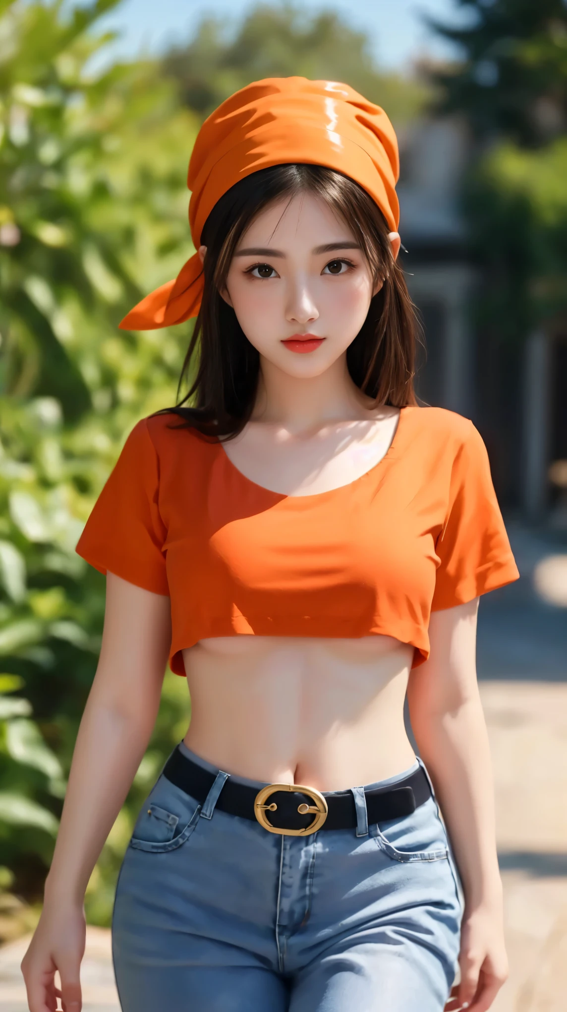 Masterpiece, 1girl, pan dragon ball character, thin lips, glossy lips, ,