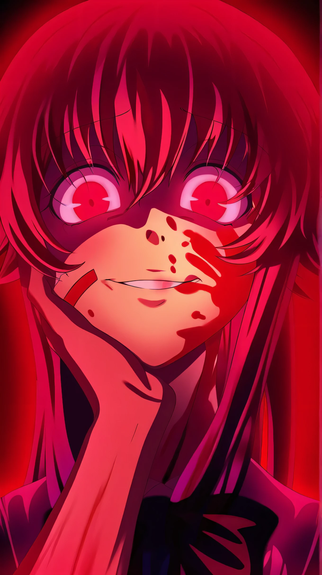 rangikumatsumoto, Rangiku Matsumoto, Cabello largo, (ojos grises:1.5), cabello naranja, topo, lunar debajo de la boca, flequillo partido, They are smiling, escote, La mejor calidad, High resolution, Unidad 8K Fondo de pantalla, (illustration:0.8), (hermosos ojos detallados:1.6), Cara extremadamente detallada, perfect ilumination, night, face, open mouth, uvula, mouth, tongue, tongue out, long hair
