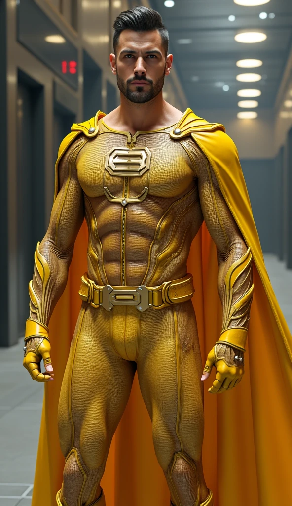 (8K, RAW photos, Highest quality) masterpiece, 1 male, 18 years old, bee man, black hair, good body, has skin like a bee, black and yellow mottled skin.    Body covered in honey.  has bee antennae on the head, has bee wings.  ,Asian muscular man, sweet smile, outlines his big, muscular breasts, sexy six pack.  Show the whole body, naked ((genitals covered with a yellow scarf) (. sitting  pose, in a pile of honeycomb.