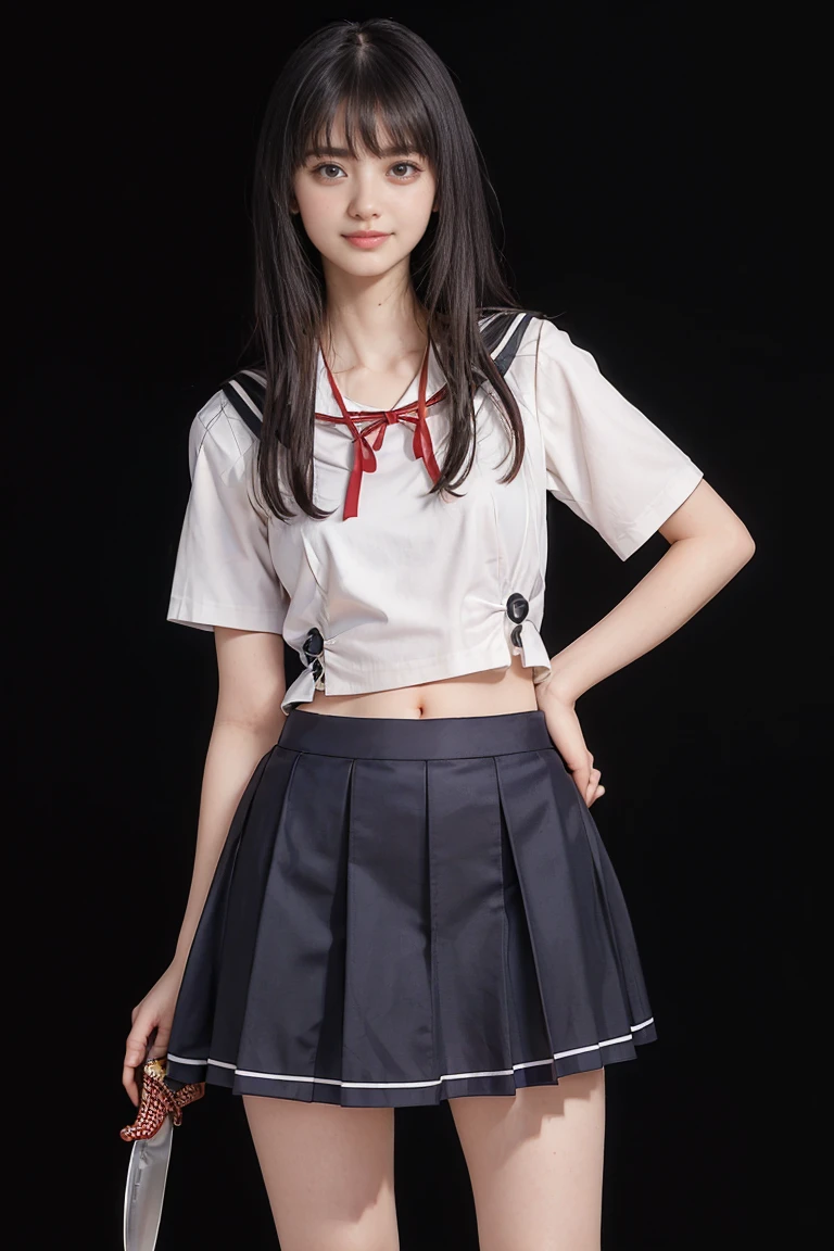 1 a thai cute teen about 25 year old,white
shirt, uniform university of thailand,mini black short skirt,mini earrings,mini gold necklace,she wearing red high heels,she dancing,a pigtails,big white ribbon on her hair.she had no make up on her face,she had small bag.