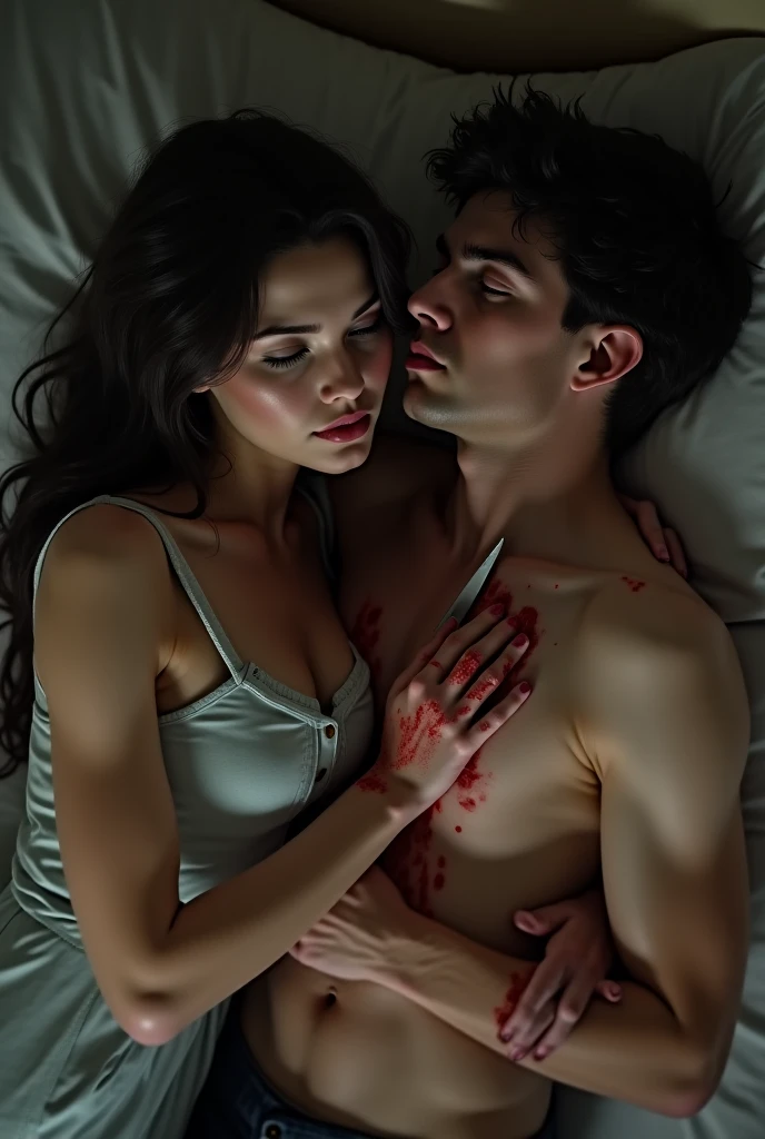 girl with long nails scratching his boyfriend untill blood comes
