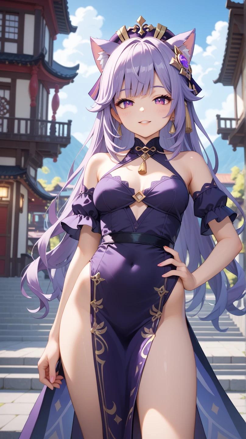 4K,High resolution,One Woman,Purple Hair,long hair,Blue Eyes,Big Breasts,Arabian Princess,Orange dancer&#39;s dress,Bejeweled costumes,Belly button,Princess Tiara,Arabian palaces
