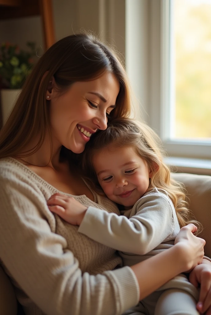 My aunt hugging her daughter