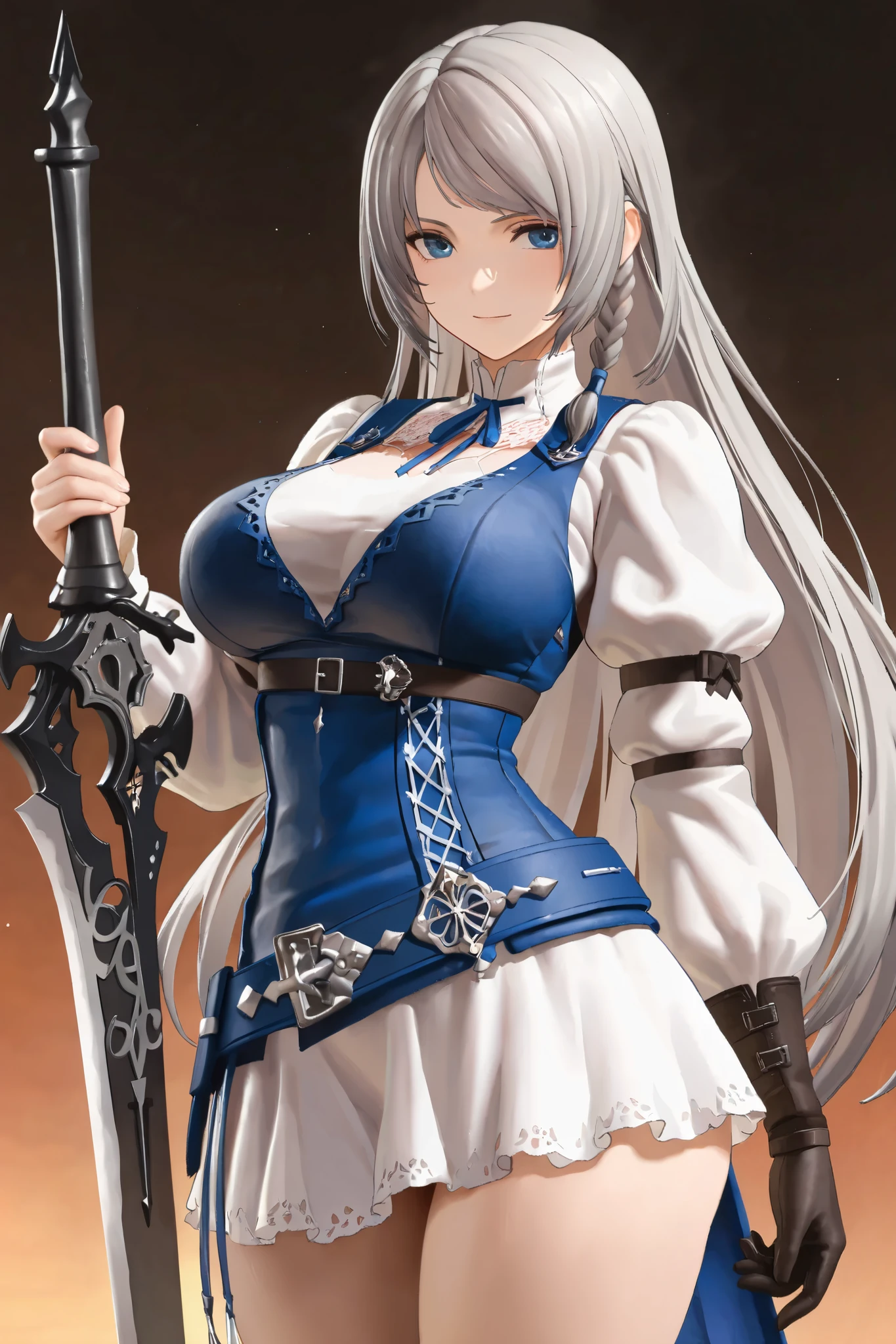 attractive female servant is cleaning in a medieval castle, slim, fit, humble clothing