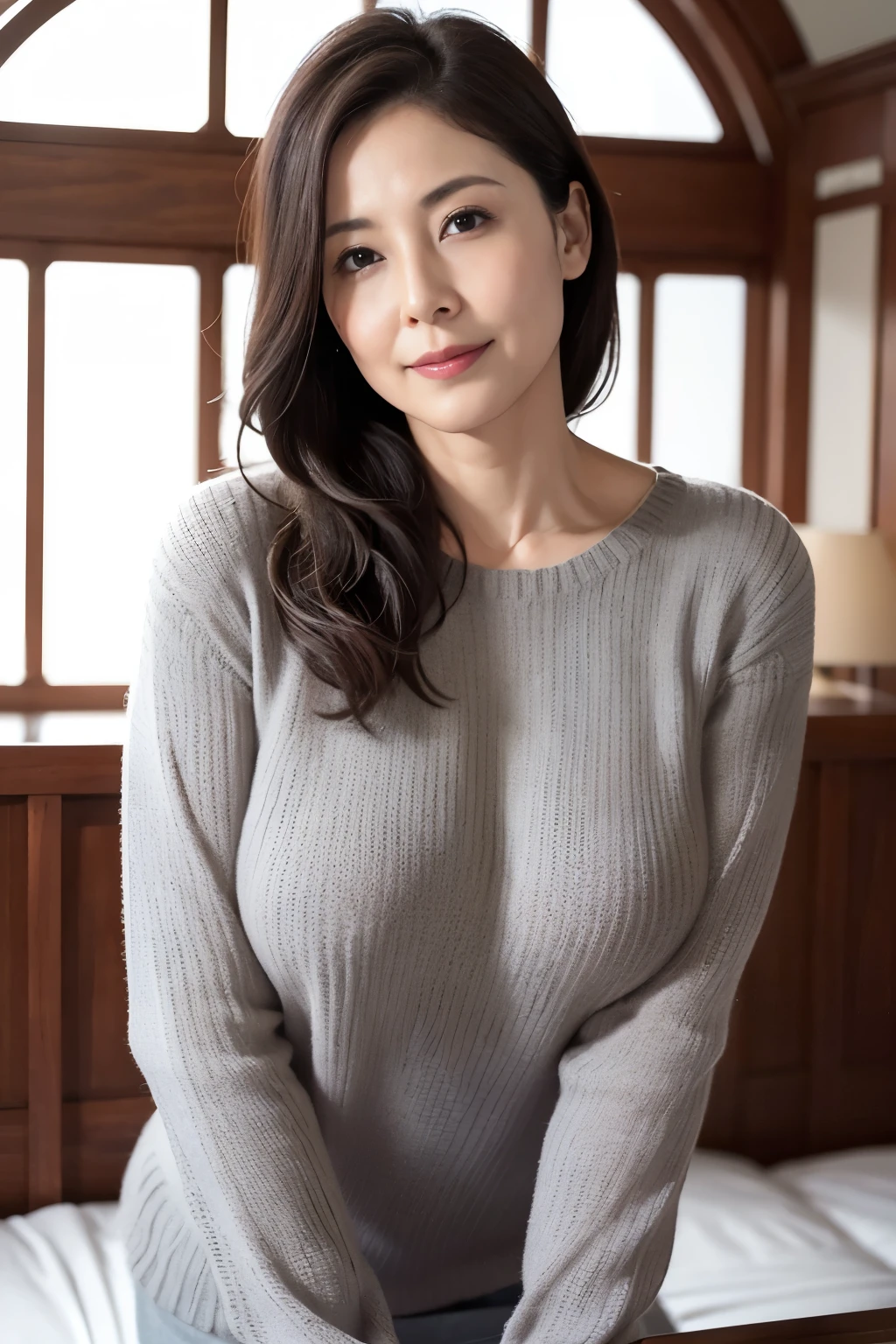 (((1 41 year old Japanese woman))), ((Sagging under the eyes)),(((nasolabial folds))),独奏,masutepiece, Best Quality, Photorealsitic, super detailed skin, Sharpen, Perfect Anatomy,Inside the city,Anatomy,独奏,Longhaire,((old body)), Sagging udder) (thick waist),(flabby body)(,Plump body),bunk butt,Serious look,Mature AV Actress, glamor, A sexy,(((Fair skin with many wrinkles))),small diamond necklace,(((Tunic sweater))),skirt by the,(Black high heels),Staring at this,