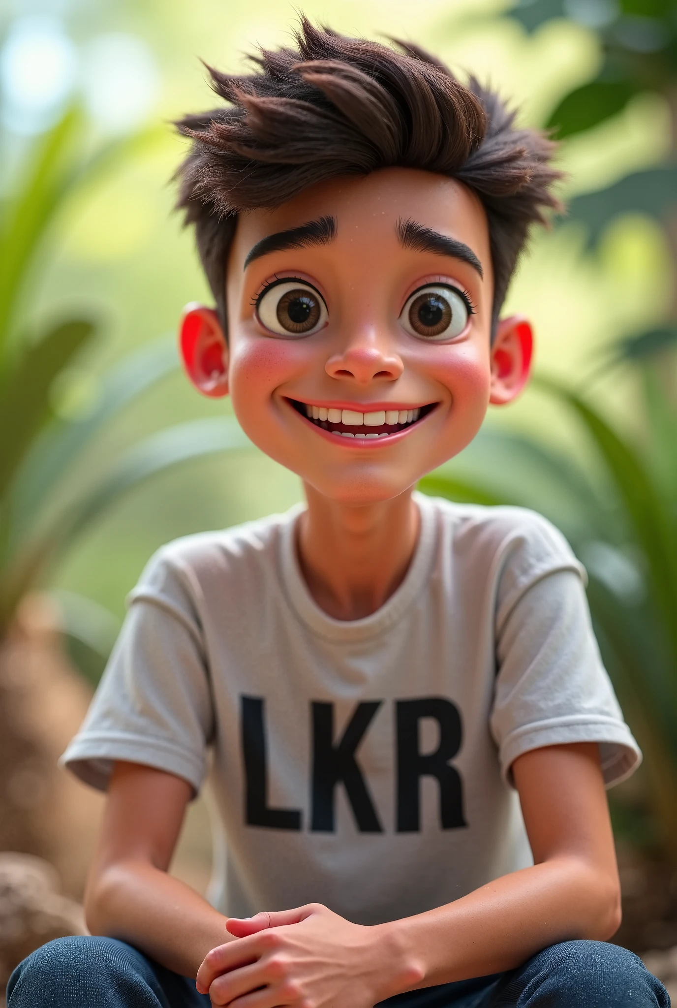 a close up of a young boy with a gray shirt and a tiger patch on his shirt, caio santos, icaro carvalho, reyyan, riyahd cassiem, by Almeida Júnior, edu souza, by Nándor Katona, ayan nag, by Ivan Ranger, boy with neutral face, david rios ferreira