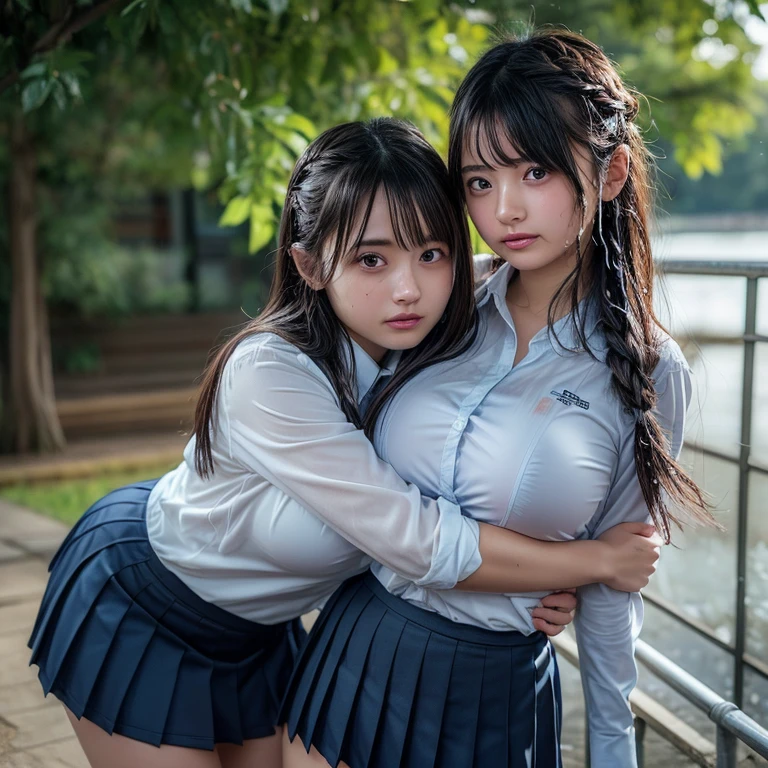Just one junior high school girl、NSFW、Super detailed、High resolution、transcendental beauty highest quality、masterpiece、Wearing knee socks、(RAW photo:1.2)、(Photoreal:1.4)、beauty in the details、and delicate expression、(It rained and got wet:1.5)、In the forest deep in the mountains、(school uniform is torn、I can see your nipples:1.5)、school uniform、(Bangs without gaps:1.5)、((you cae))、eyelash、sparkling eyes、glossy lips、beautiful and detailed eyes、((beautiful japanese girl))、very detailed expression、highly detailed face、movie lighting、positive、((dynamic pose))、(Cling to a big tree and raise your butt:1.8), (Mr. Principal、My butt is grabbed by male teachers:1.4)、 (sex with older men:1.8)、(Seen from the side:1.6)、(She gets all over her body played with by bad men:1.8)、thin legs、(Open your mouth wide and look at your tongue、scream:1.7)、Panting with sexual pleasure、(Feel the climax of ecstasy:1.6)、Open your mouth wide and scream、shame、Her cheeks flushed slightly、heartbreaking cry、Pee、pain