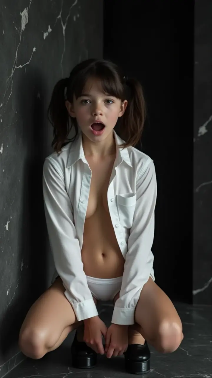 a closeup, masterpiece, top-quality,Raw foto, Photorealsitic、unbelievable Ridiculous,A faint smile、 beautiful a girl,flat chest,bottomless,pussy,((())),nsfw,(((petite))),cute face,spread legs,long sleeves,sitting,uniform,(((litton chair,mons pubic,unbuttoned shirt,(((show off pussy))),(((no panties))),M shaped legs,baby girl,smug face,show off lower abdomen,
