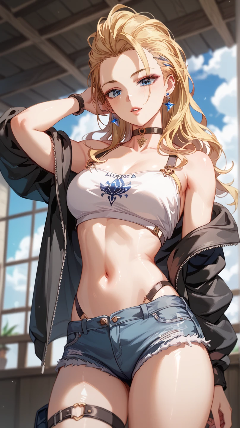 1girl, solo, luminedef, cleavage, (glowing red eyes)
BREAK (off-shoulder shirt, shorts, jewelry, pendant:1.2),
BREAK full bodyesbian，Standing on the ground，Slim，long leges，Stand up straight，nothing background，Slim，extra long leg，A sagging breast,arms behind back,
BREAK ((top quality, 8k, masterpiece: 1.3, ultra hd, high quality, best quality, high definition, realism)), sharp focus: 1.5, Beautiful woman with Slim body, (perfect hands, perfect ???????),