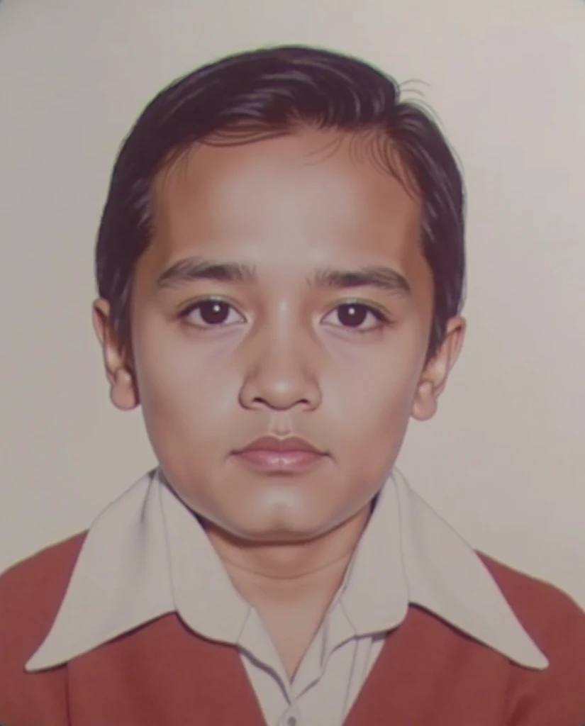there is a picture of a young boy with a toothbrush in his mouth, reyyan, ayan nag, potrait, made with photoshop, young boy, close up potrait, digital art but photo, portait photo profile picture, arham horror, innocent face, digital art picture, innocent look, young child, boy with neutral face, old picture, 8k