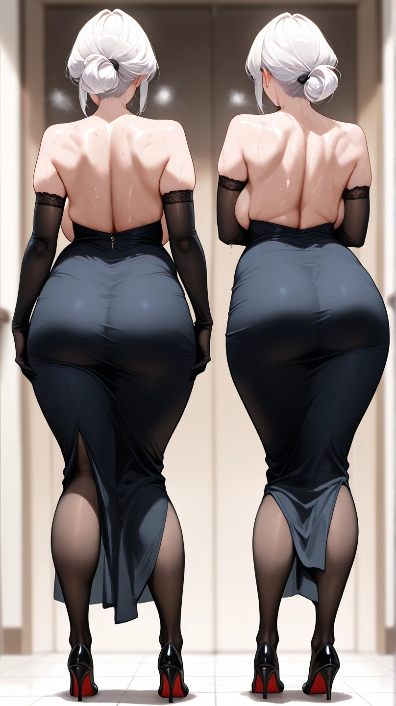 bella brookz only cute girl 158 bottom view with focus on buttocks and hair