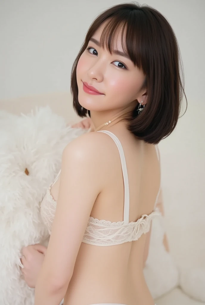 ((Highest quality, 8K, masterpiece: 1.3)), One girl, The beauty of slim abs: 1.3, (Hairstyle Casual, Big Breasts: 1.2), dress: 1.1, Super detailed face, Delicate eyes, double eyelid, smile, Home