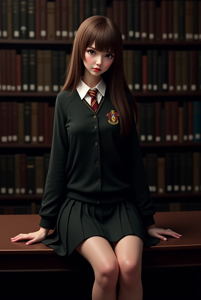 Brown curly hair：Hermione had curly brown hair，You can make her hair look naturally curly。
Neat college uniform：Hermione's house was Gryffindor，So she should also wear a Gryffindor uniform，Includes gray coat and tie，It has the Gryffindor logo on it。
bookbag：Hermione was a student who loved to learn，Usually carrying a bag full of books。
wands：She should also hold her wand，A sign of being a magician。
Books and notes：Consider having her hold a book or stack of notes in her hand，Show her passion for learning。