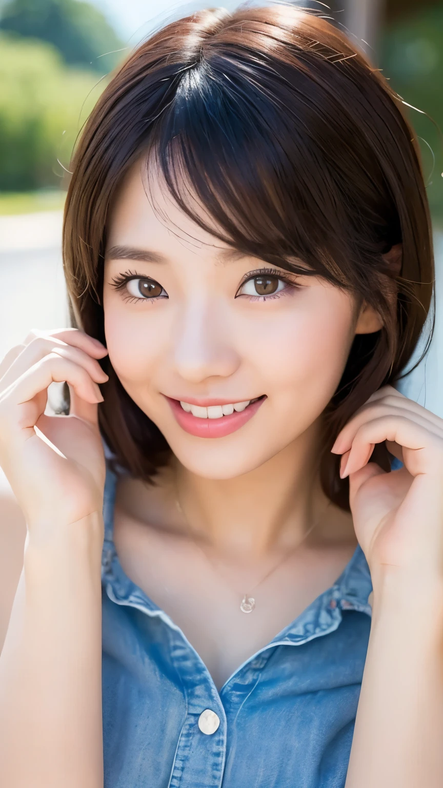 masterpiece, Highest quality, Very detailed, 複雑に詳細なSuper detailed, Realistic, Sharp features, Very detailed, Sharp focus, Perfect Face, Perfect symmetrical eyes, Perfect Plump Lips, Super detailed, hyper Realistic, High resolution, (Random Pause), Fashion Model, thin, Japanese Idols, Sexy Girls, Perfect body, (Micro Bikini:1.2), stylish, Realistic, PhotoRealistic:1.3, Beautiful Face, Light brown hair, Messy Hair, Beautiful hairstyle, (Grin), Beach,