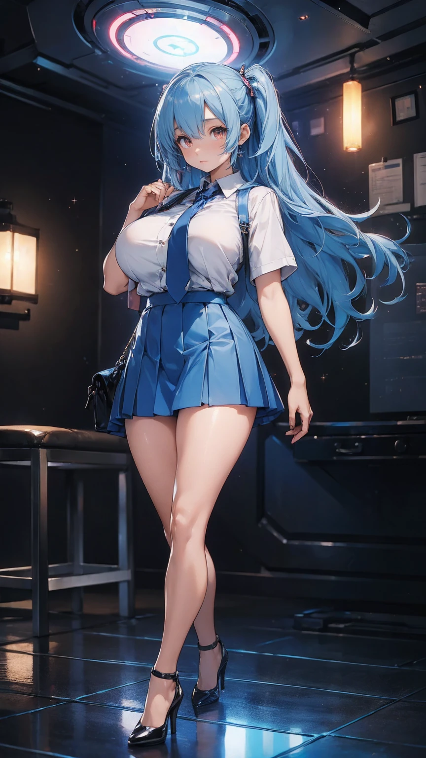 (Raw photography:1.2)、Best quality、a beautiful detailed girl、Bunny Girl、a smile、very detailed eyes and faces、Beautiful detailed eyes、huge filesize、Hi-Def、Hi-Def、8k壁紙、finely detail、Highly detailed ticker uniform 8K wallpaper、Light on the face、cinematiclight、16-year-old girl、a sexy pose、(photo realism:1.4)、illutst、surrealism、 from from below、super detaill、A masterpice、playboy、blue hairs、serene look、Accessories with shell motif、Wave Hairstyles、Personification of the squirtle、Blue-green colorful skirt --auto