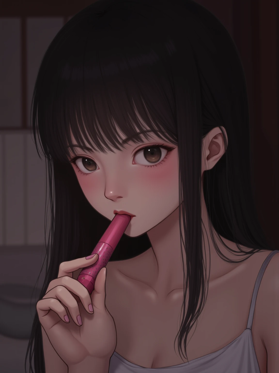 8 year old Japanese girl naked,Upper Body,Lewd,Cock sucking and licking,Heart Eyes,Close-up erotic eyes excited ahegao face'Eyes wearing silver-white mirrored lens sunglasses、I looked at the world reflected in the lenses of my sunglasses..(Side Pony,Colorful Hair),