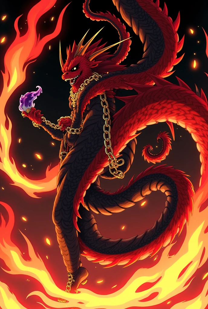 A fantastic atmosphere , dragon harf , fire breath , Five seconds before it actually erupts in flames
