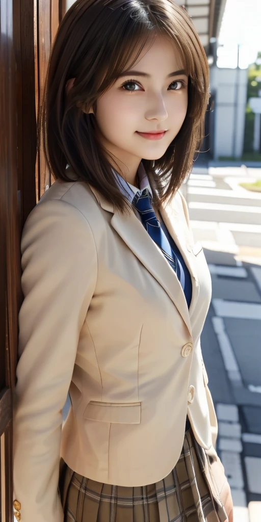 パンティー履いていない、ノーパン、スカートたくしあげ、スカートを持ち上げる、 ((masterpiece)), ((highest quality)), (Super Get used to it), ((cute)), cute, ((Spread your legs)), (White panties), ((very get used to it)), 4K, (8k), highest quality, (beautiful), hyper cute face,hyper Genuineistic, Genuine, (((From below))), (whole body), close, Thick outline, Clear contours, ((Bench in the park during the day when cherry blossoms are in full bloom)), (1 girl, cute girl:1.5), (Schoolgirl uniform :1.5), beautiful light brown hair, beautiful brown eyes, ((beautiful eyes)), (sitting on a park bench, Look up at the cherry blossoms, mini skirt:1.3), short hair, Big Breasts, smile