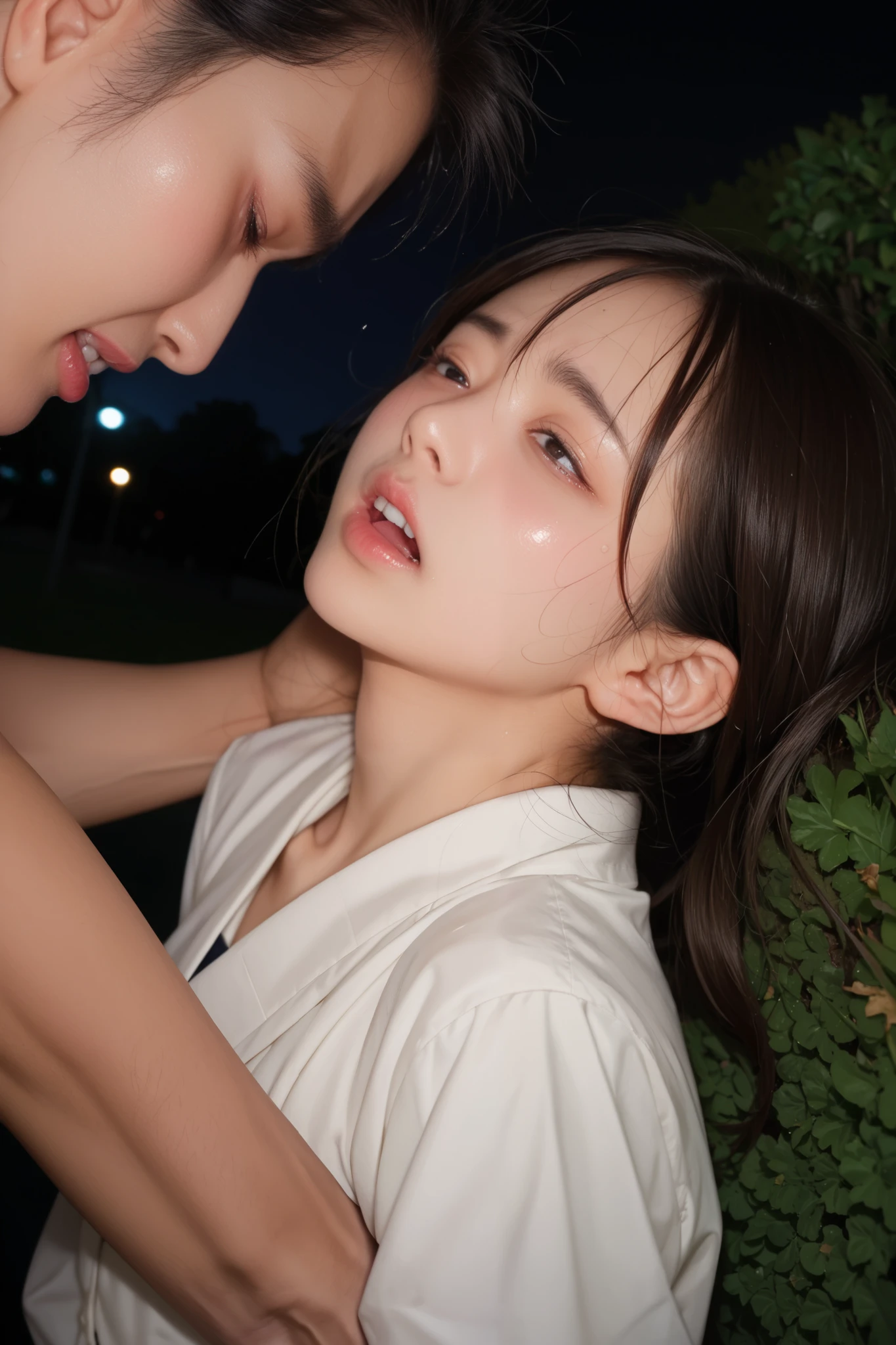 masterpiece, best quality, ultra quality, high quality, realistic, photo realistic, warm lighting,natural lighting,cinematic lighting,RAW photo, hyper detailed, intricate detailed, perfect anatomy, Fujifilm XT3,(cowboy shot),1 woman, Japanese beautiful woman,babyface,brown very short twintail hair over one eye,
(wearing flower pattern sundress,sandal),(medium breasts:1.2),(strap down),(nipples slip),(slender body:1.2),sweaty, closed mouth, tan skin,sunburn tanline,smile,black eyes,(beach),(sunset), nsfw, (perfect penis:1.1), (fellatio:1.5), 1girl, penis, hetero, 1boy, oral, solo focus, (deepthroat:1.2),(penis in mouth),(cum shot on her face:1.3) ballsdeep, a woman holding a dick,(standing 1men), sucking dick, sucking cock,kneeling, (cum),(teary eyes),(blushing:1.3),beauty,girl,photorealistic,side deepthroat,(Glasses:1.3),