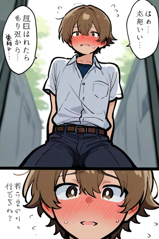 Two Women, Asuka Shikinami and Rei Ayanami, Having anal sex outdoors、Anal Release, smile, excited, incontinence, Double Peace Sign