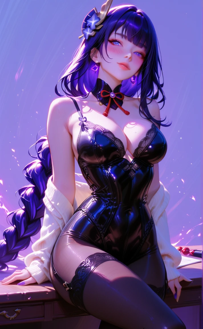 (1 woman:1.5,solo:1.5),
30 years old,
(very young woman:1.2),
(fit body:1.3),
(slender waist),
(slender leg),
perfect fingers,
nice hands,
perfect hands,
femenine hands,
good hands,
blurry background,
depth of field,
beautifully shaped nose,
ideal ratio body proportions,
break,
(pastel tones:1.3, watercolor:1.4),
(simple background:1.2),
(white background:1.2),
break,
(vector outline:1.3),
break,
(choker)
(see-through:1.1),
break,
white latex,white,pink,bodystockings,white latex bodystockings, lace,twintails,white bodystockings,white latex bodystockings,complex flower pattern,rubber_suits,long legs,glossy leotard,harness,Bodysuit,bare legs,
break,
dynamic angle,cowboy shot,(fullbody:1.1),
break,
(standing:1.3),(arms behind head:1.3),(Provocative pose:0.8),(voluptuous pose:0.5),
break,
looking at the viewer,
(yawning:1.2),
break,
chestnut mouth,
upward glance:0.7,
break,
(honey eyes:1.4),
((ultra-intricate round big eyes)),
(ultra-detailed cute eyes),
eyelashes:0.7,
((ultra-intricate pupil in eyes)),
model,
break,
extremely detailed hair,
(straight hair:1.4),
((long hair:1.2)),
((low twintails:1.5)),
shiny hair,
(dark purple hair with light purple tips hair:1.3),
(blunt bangs),
break,
(MEDIUM HUGE BREAST:1.1),
(GIGANTIC HUGE HIP:0.6),
saggy breasts:1.2,
pendulous breasts,
realistic breast physics,
(hanging breasts),
break,
(pale skin:1.1),
(gleaming skin:1.3),
(sweat:1.1),
weat:1.3,
oily skin,
affection,
blush:0.8,
smile,
break,
(masterpiece),
(best quality),
(very high resolution),
(professional anime),
beautiful lighting,
super fine illustration,
insanely detailed,
beautiful detailed,
beautiful detailed face & eyes,
beautiful detailed body,
beautiful detailed skin,
8K,
beautiful girl,
pretty girl,
(depth of field:1.3),