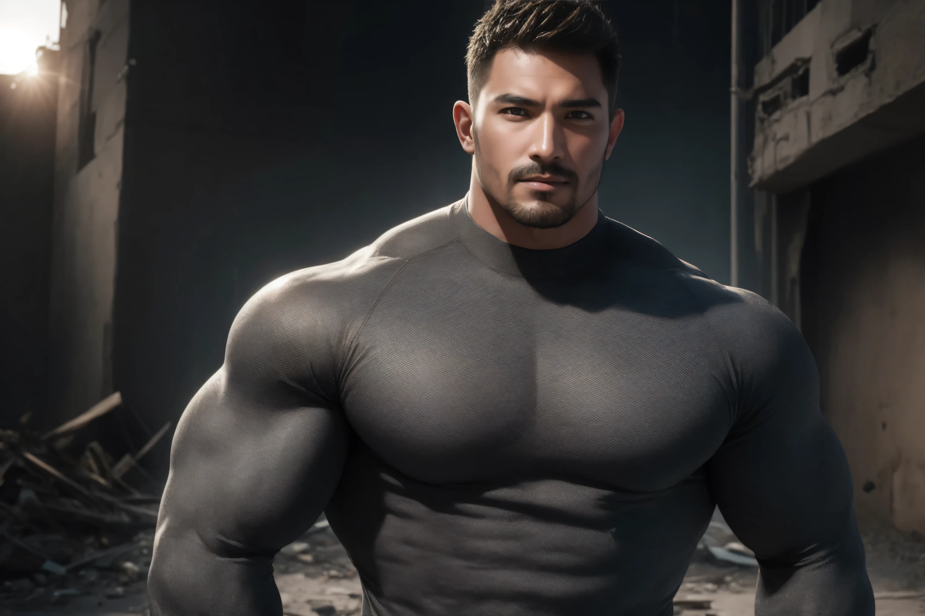 Asia face,Strong body,bellyfat,40-year-old middle-aged man,uncle, China,male people,he is about 40 years old,Rough and handsome looks,musculature,Oversized muscles,Oversized pectoral muscles,Bare topless,Bare topless,Big waist round,Chest hair,Lay on a beach chair,cyberpunk backgrouns,underwear,Black socks,buzz cut, vred, scowling, Best quality, Masterpiece,(Tattooed with:1.5),(musculous:1.5),(Obese:1.5),(Gray hair:1.5 ),(Gray body hair:1.5),(Skin Wrinkles:1.5),(gloss on the skin:0.5),