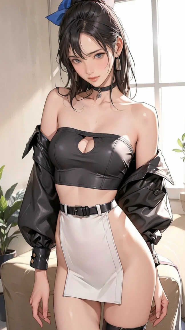 Smiling, nsfw, BDSM, slave, white bondage, ((top quality, 8k, masterpiece: 1.3)), (layer cut, big: 1.2), beautiful young girl with perfect figure: 1.4, crisp focus: 1.2, slender abs: 1.2, wet body: 1.5, highly detailed face and skin texture, detailed eyes, double eyelids, long black hair, choker, panties, garter belt, Urban area,