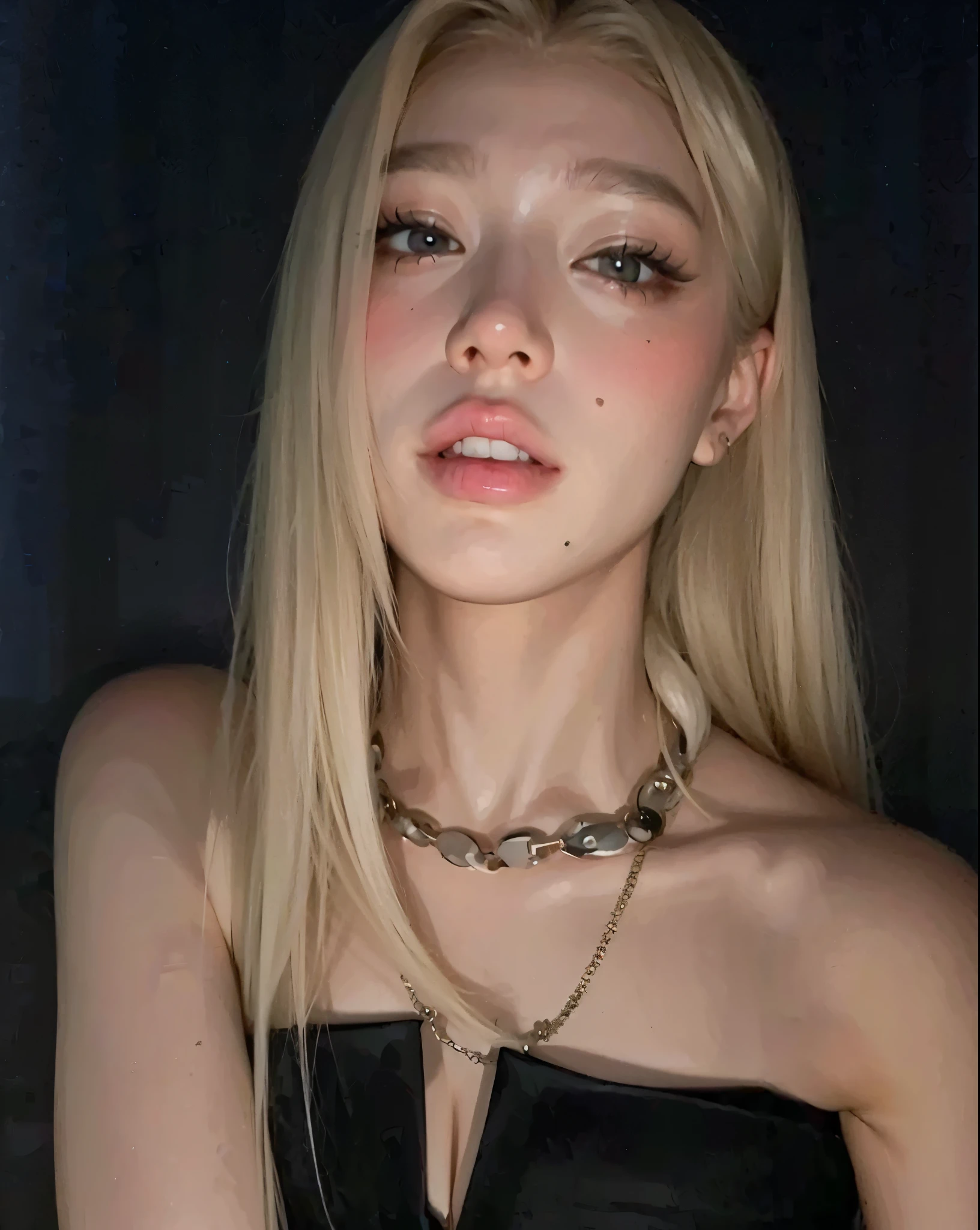 blonde woman with long hair sitting on a chair in a room, parque roseanne de blackpink, portrait of jossi de blackpink, Lalisa Manobal, sol yunjoo, jossi de blackpink, Lalisa Manoban de Blackpink, muchacha coreana, hermosa mujer surcoreana, hermosa joven coreana, portrait of female korean idol, korean idol, heonhwa choe