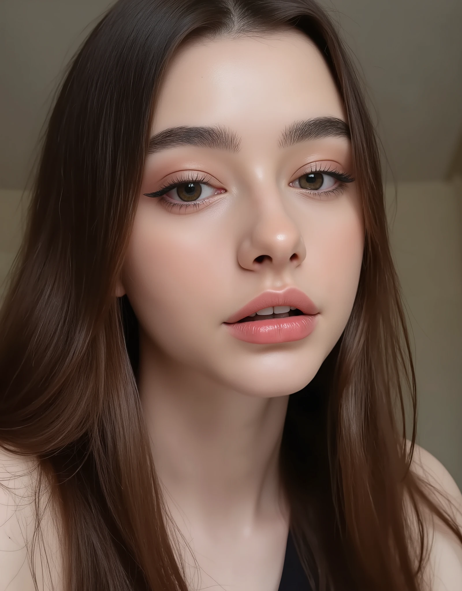 A close up photograph of the most beautiful 18 year old girl alive, dramatic and stunning award winning photo, dramatic linear delicacy, shot on Sony aiii high resolution digital camera, hyper realistic skin, global illumination, very natural features, TIME cover photo, f/11 --style raw --v6,Young Girl,Dasha