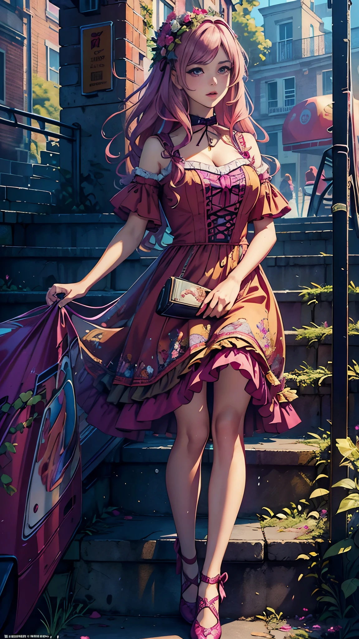 (best quality), (very aesthetic), (ultra-detailed), (best illustration),Aerith in a long skirt,Trembling with pleasure,Masturbating while standing,Inner thighs,Being drunk,Ahegao,heart,full body