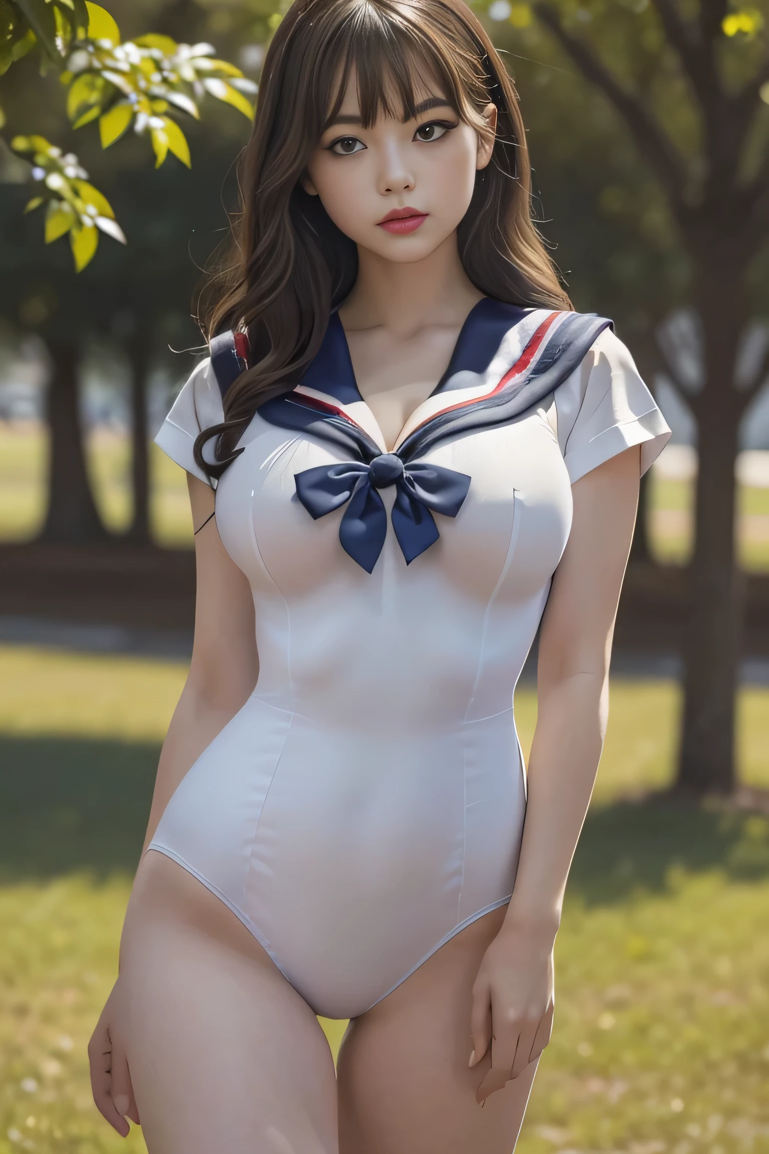 NSFW:1.6, Group of 3 girls playing at the edge of the waves、top-quality、masutepiece、portlate、The ultimate photorealistic、8K、Random hair、roundly eyes、Too perfect face、Bright smile、all hands(((Naked wet white sailor suit、No underwear)))、Show off your breasts、stick out buttocks、opening legs widely、Random breasts、lensflare、photon maping