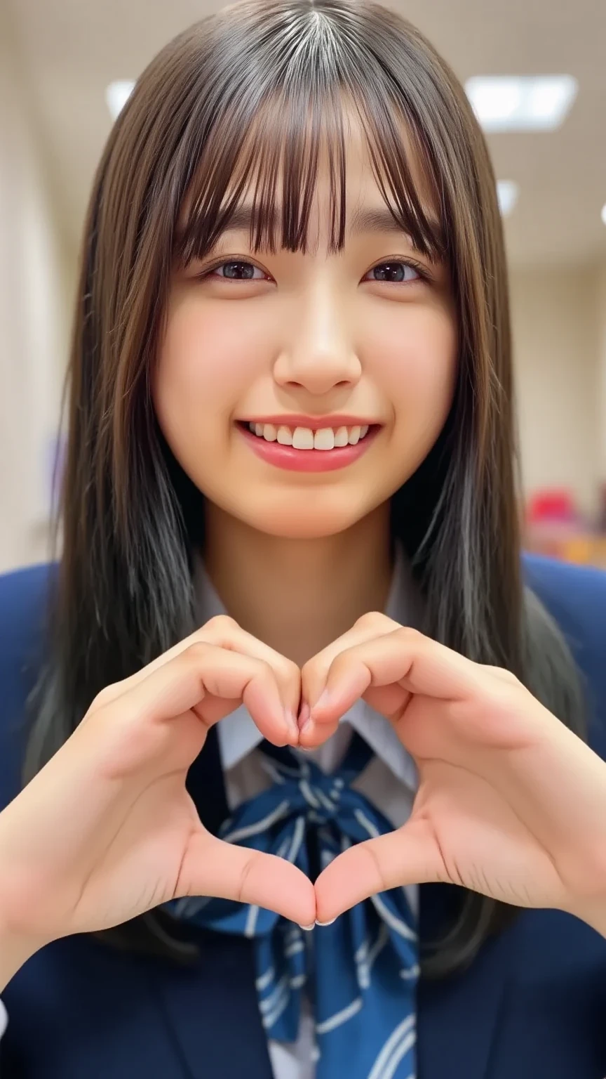 ,Short sleeved white shirt,Grey checked tie,Grey checked mini skirt,Navy blue socks,open mouth,tongue out,cum on tongue,Sitting on a black sofa,looking ahead,from above,flont view,face focus,open mouth,tongue out,(1girl,Beautiful 14 year old girl),((Slender,Small breasts,Small face,)),looking at viewer,Black Hair,bangs,straight,Beautiful and detailed,Mischievous smile,Dimly lit room,Simple Background,Black background,