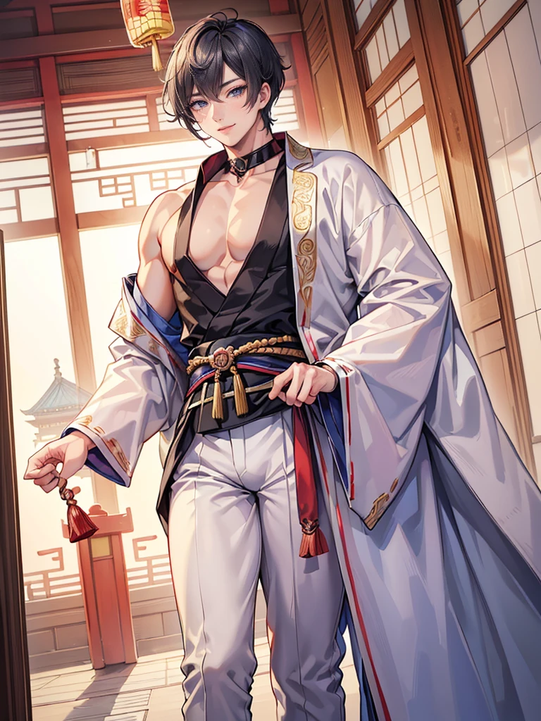 Luban VII，Abs，Pectoral muscles wear only thongs