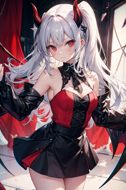 a vampire in a red lingerie outfit, Character Nazuna Nanakusa