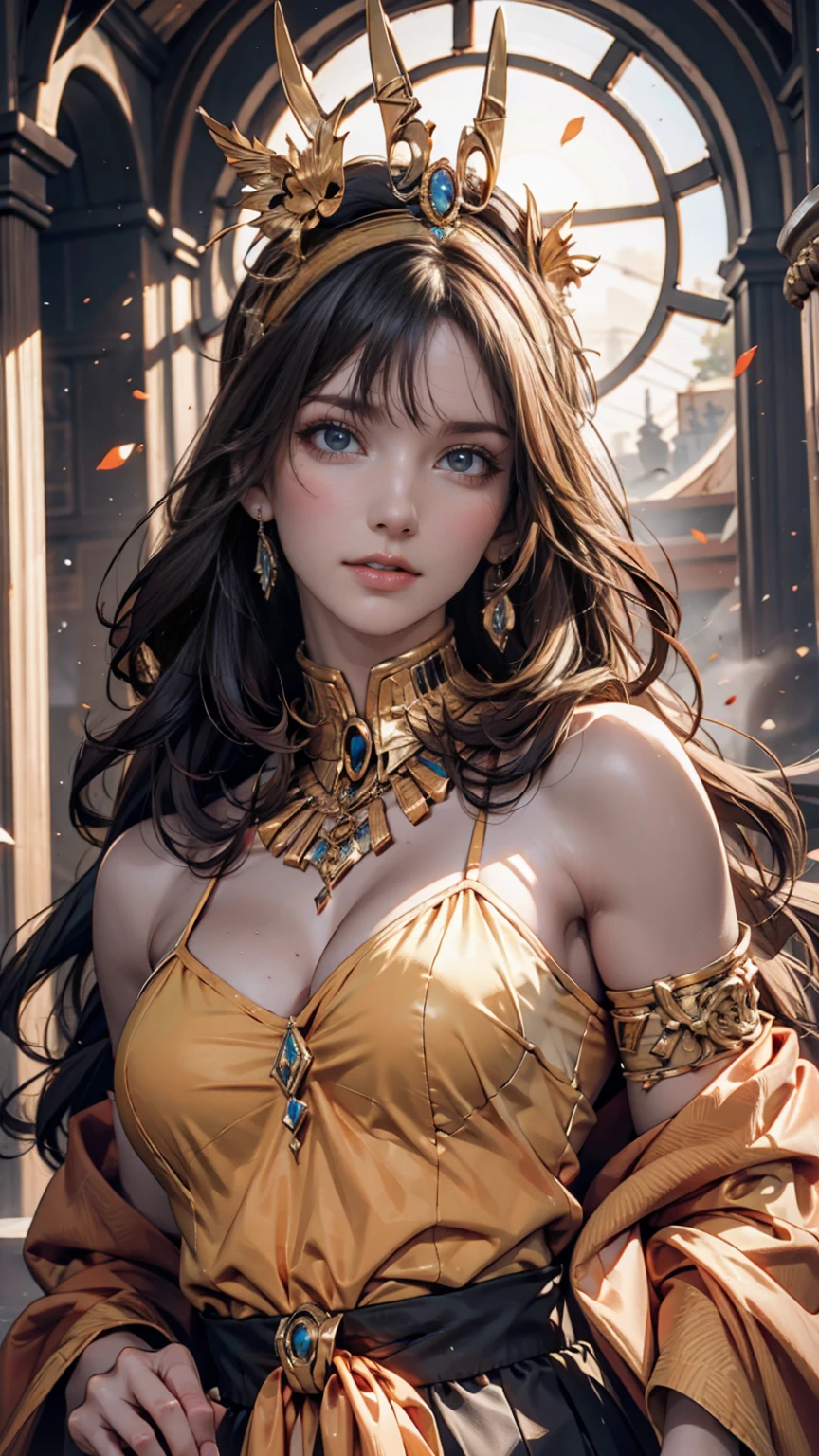 Highest quality, masterpiece, (Realistic:1.2), 1 Girl, Brown Hair, Brown eyes, front, Detailed face, beautiful eyes, Wear a golden black suit, Highest quality, masterpiece, (Realistic:1.2), 1 Girl, Detailed face, beautiful eyes, [(Transparent Background:1.5)::5], (((masterpiece))), (((Highest quality))),(((Very detailed))), figure, One girl, alone, mysterious, Multicolored eyes, Fine grain, Super detailed, A light smile, Very detailed, beautiful, The finer details, Super detailed, Highest quality, Complex, 4K, 8K, Talked about at the art station, Excellent anatomy, beautiful lighting,