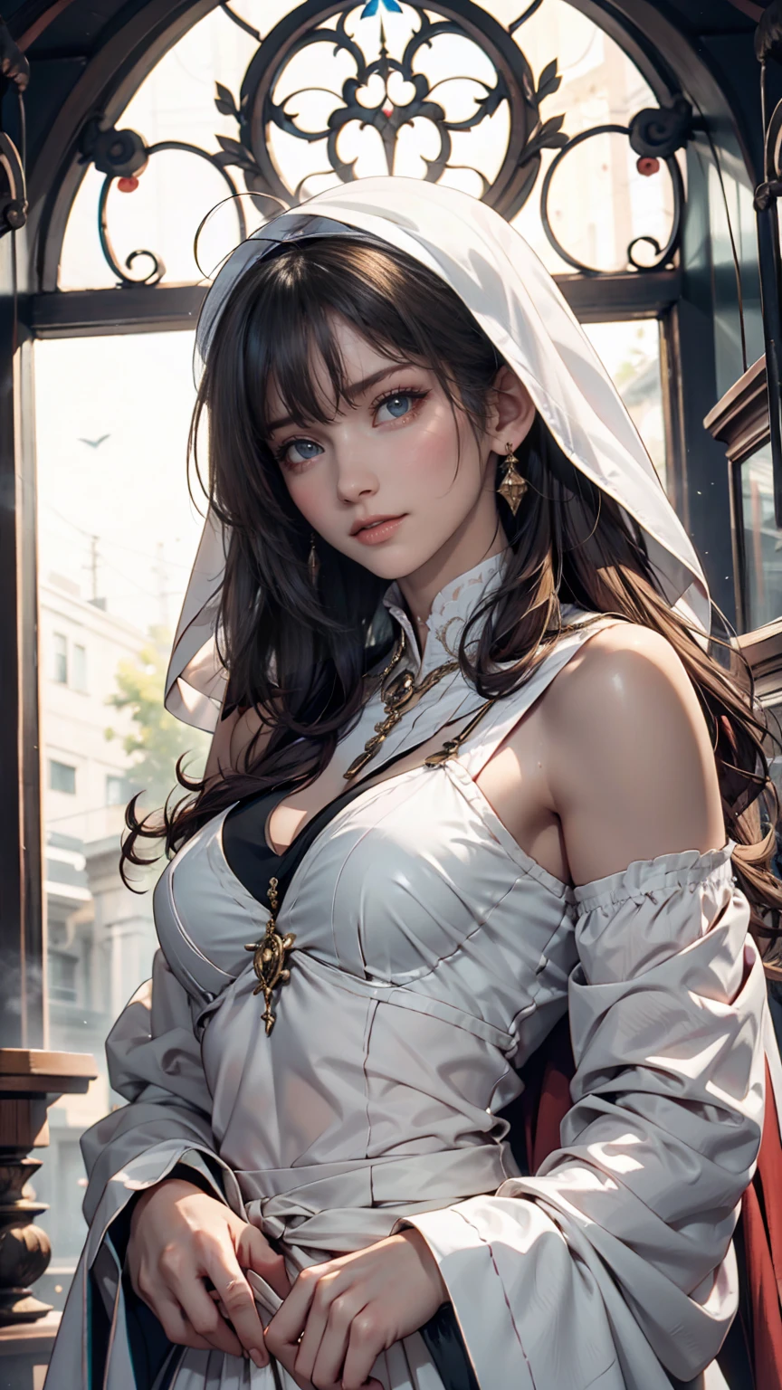 desert,Rocky Plateau and desert, Shrubland,night、2 woman、Attractive Young Woman, (Beautiful Face:1.1), Detailed eyes, Seductive lips, (eye make up:1.2), (Medium chest:1.0), (Toned body:1.2), Cloak with hood