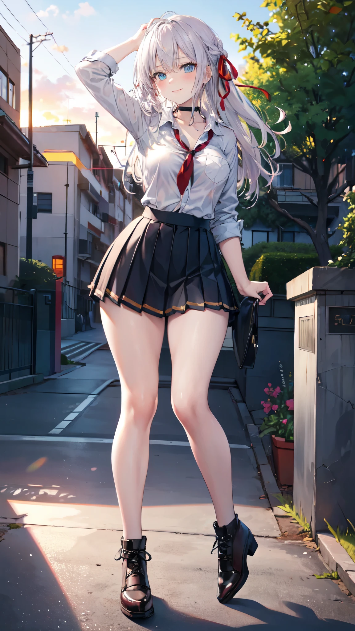 Highly detailed CG Unity 8k wallpaper, top quality, super detailed, masterpiece, realistic, photo realistic, very detailed cute girl, 20 years old, ((skirt lift by yourself))), (lift yourself), panties, panties focused, blush, parted lips, looking at viewers, semi-body shot, (crowd), (crowded city),