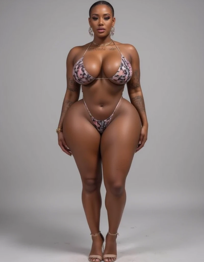 (melhor qualidade,4k,8k,alta resolução,masutepiece:1.2), (Emily is a black woman, ebony skin) , (BBW MILF), (30 anos), (bunda enorme: 1,9),  afro hair, (seios grandes: 1,9), caminhando na praia, (sexy shiny white eather swimsuit costume), (bota branca), (full body photo), sexy, sensual, hot, decotes, bunda enormes. (mesmo personagem, de frente, de lado, de costas), (perfect hands)