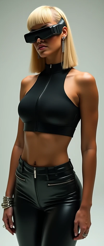 a woman in black esportes bem top and leggings posing for a picture, sport bra, esportes bem, Physicist : tinyest barriga ever, sports bra and shorts, training bra, detailed esportes bem, barriga, corte de meio corpo, vestindo uma blusa preta cropped, bare barriga, vestindo uma regata preta cortada, black bra