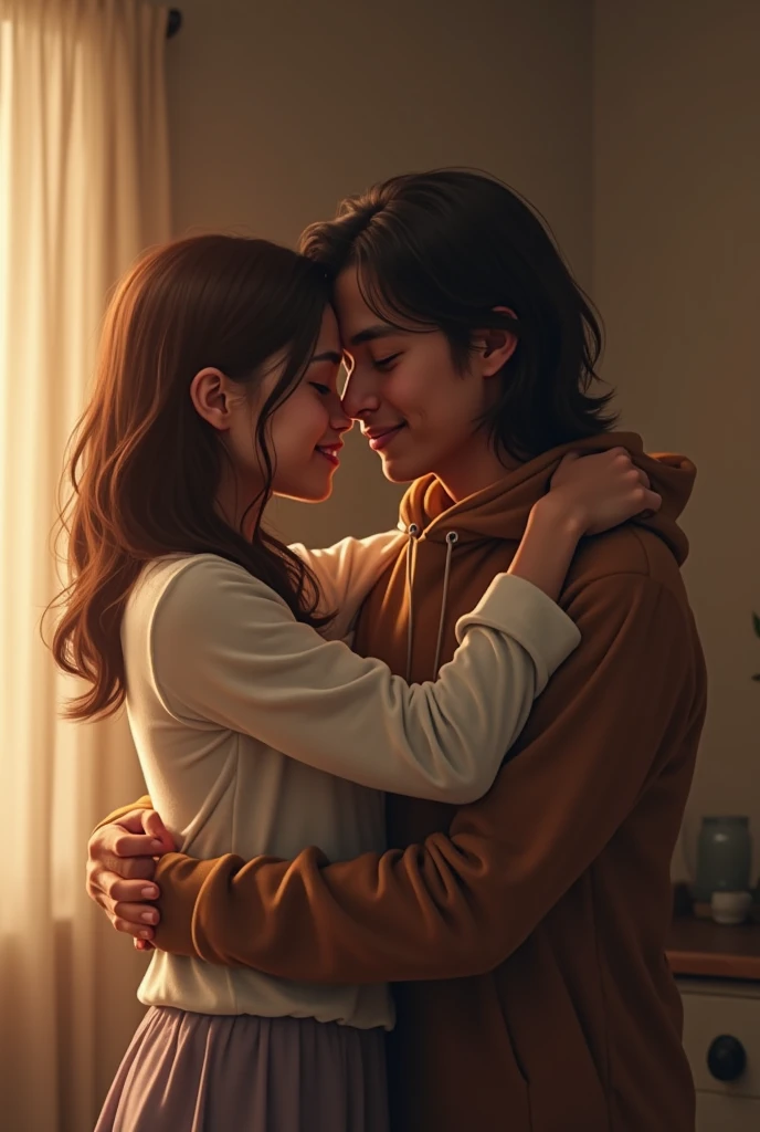I want the characters in the body of Goku and Hermione Granger kissing 